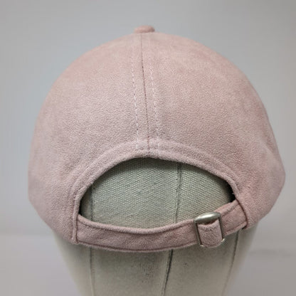Wet Seal Baseball Cap Pink Gray One Size Faux Suede Slideback Adjustable hat