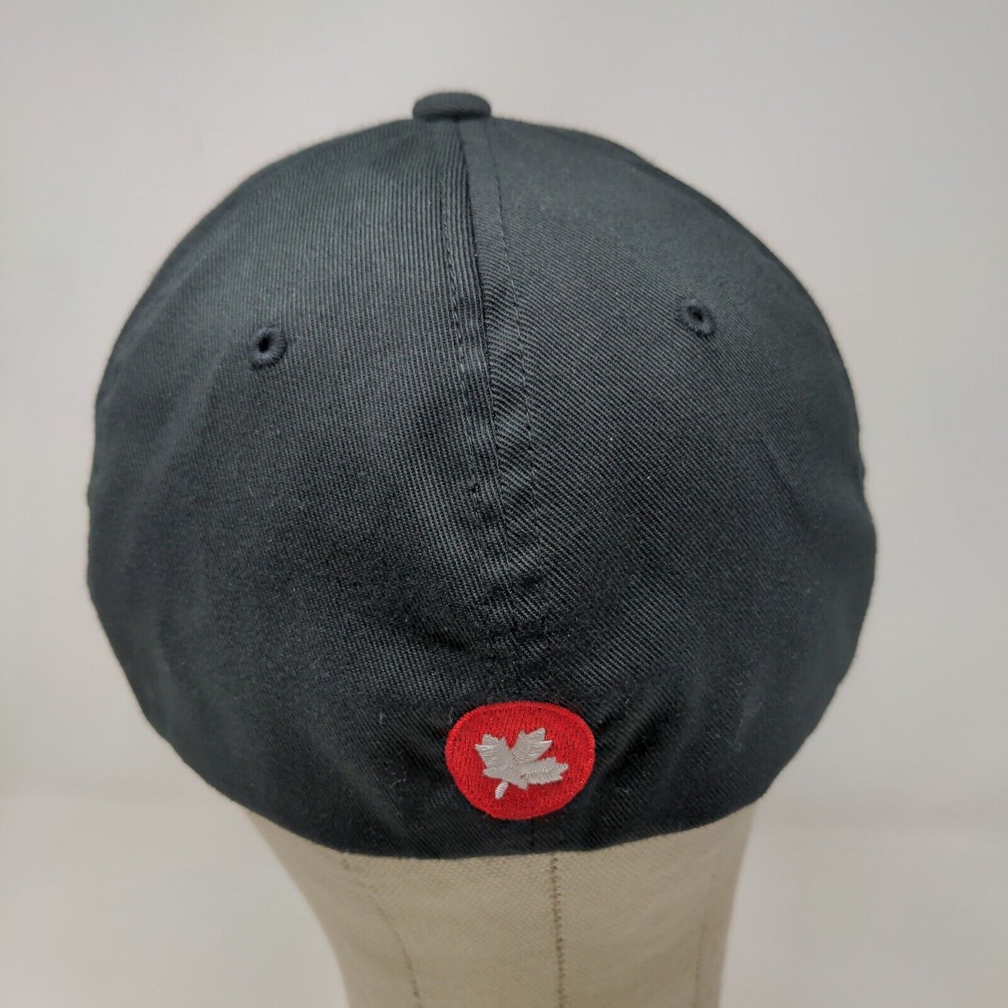 Flexfit Men's Fitted Hat Black Size L-XL Embroidered Acana Logo Maple Leaf