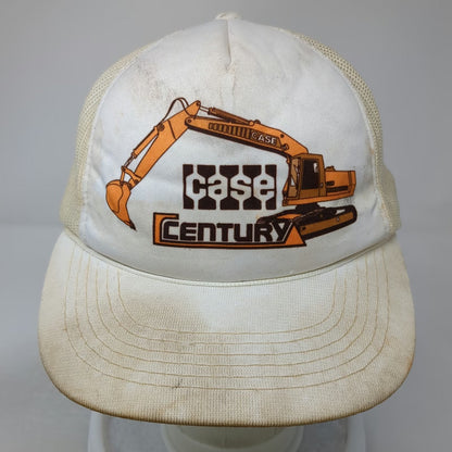 Case Century Excavator Construction Trucker Hat White One Size Mesh Snapback