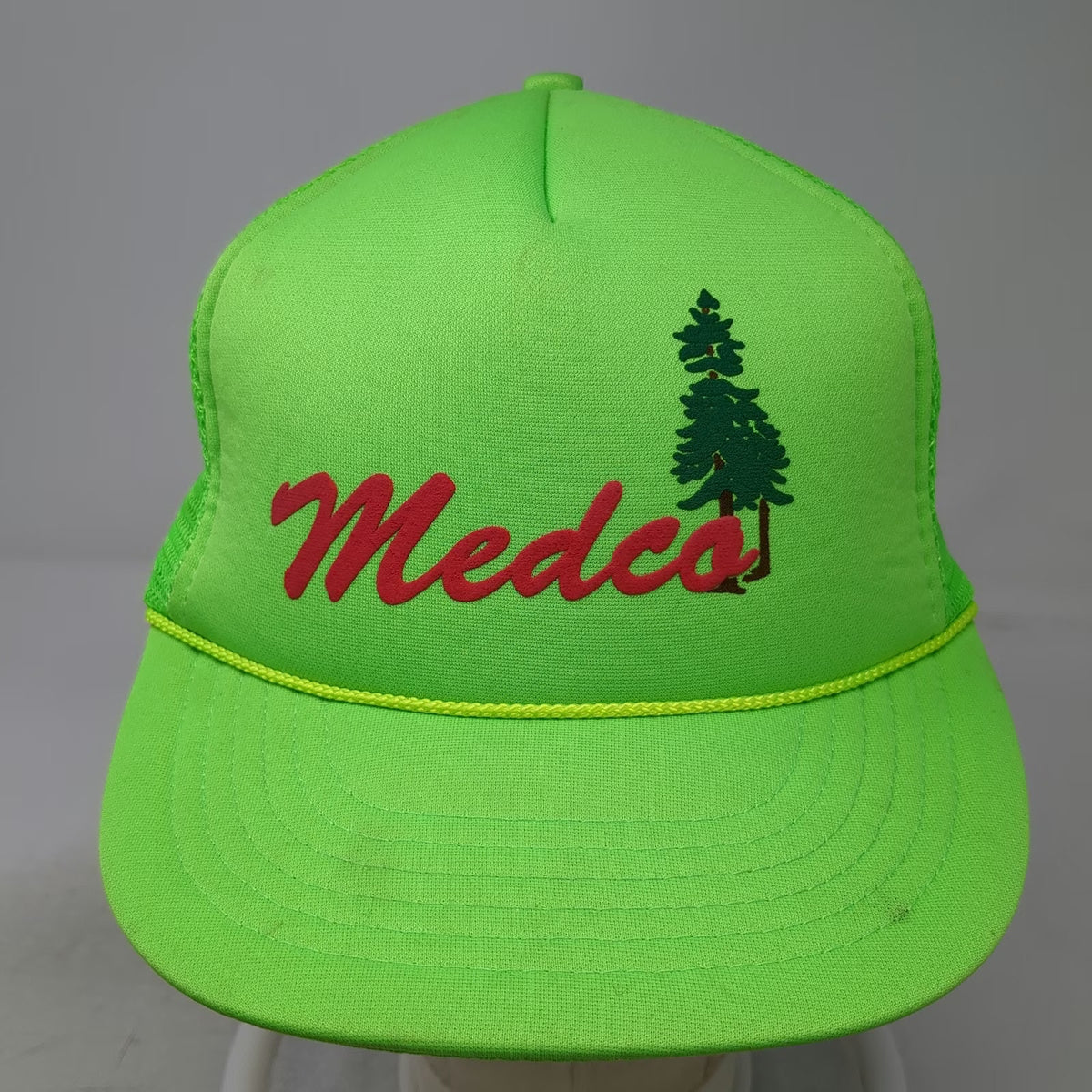 Headmost Medco Pine Tree Green Trucker Hat One Size Mesh Back Rope Polyester