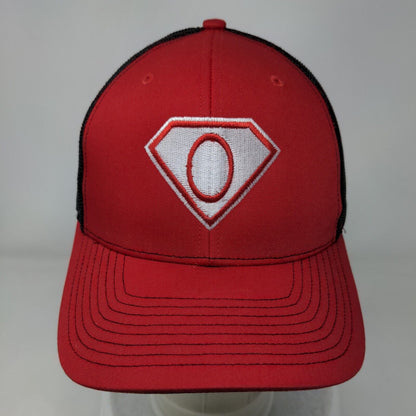 Richardson Snapback Trucker Hat Red One Size Adjustable Embroidered Mesh Back