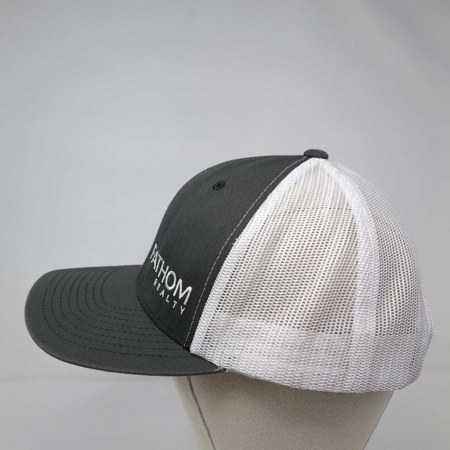 Fathom Realty Snapback Mesh Back Trucker Hat Gray One Size Yupoong