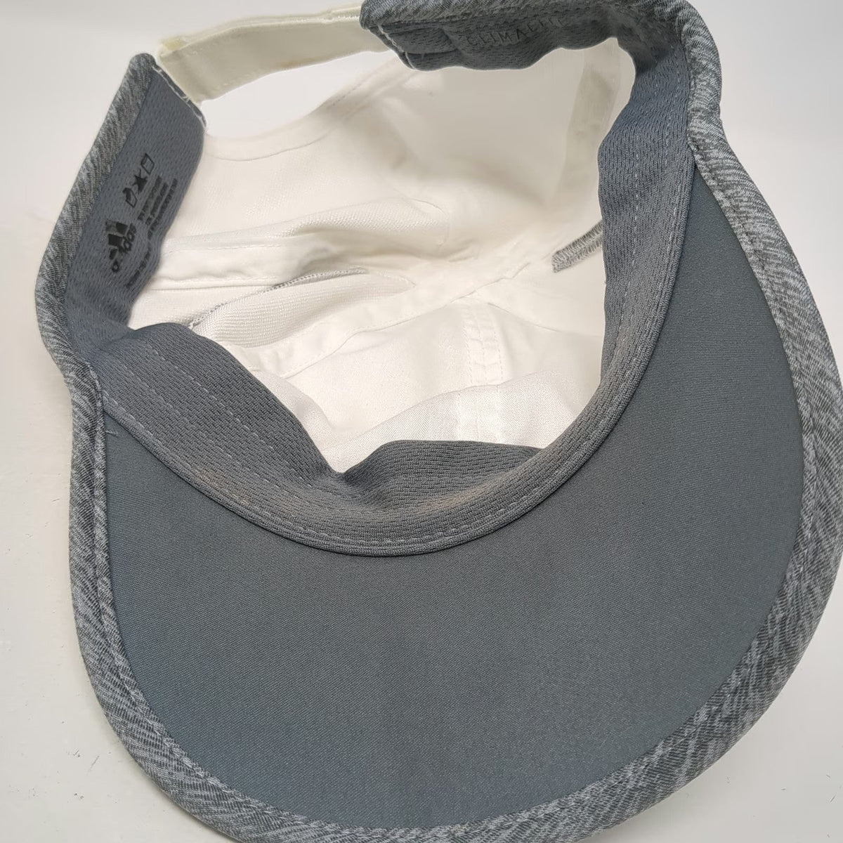 Adidas Baseball Cap White One Size Climalite Performance Gray Panels Strap Hat