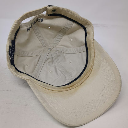 Nautica Baseball Cap Beige One Size Slideback Cotton Embroidered Blue Sail Hat