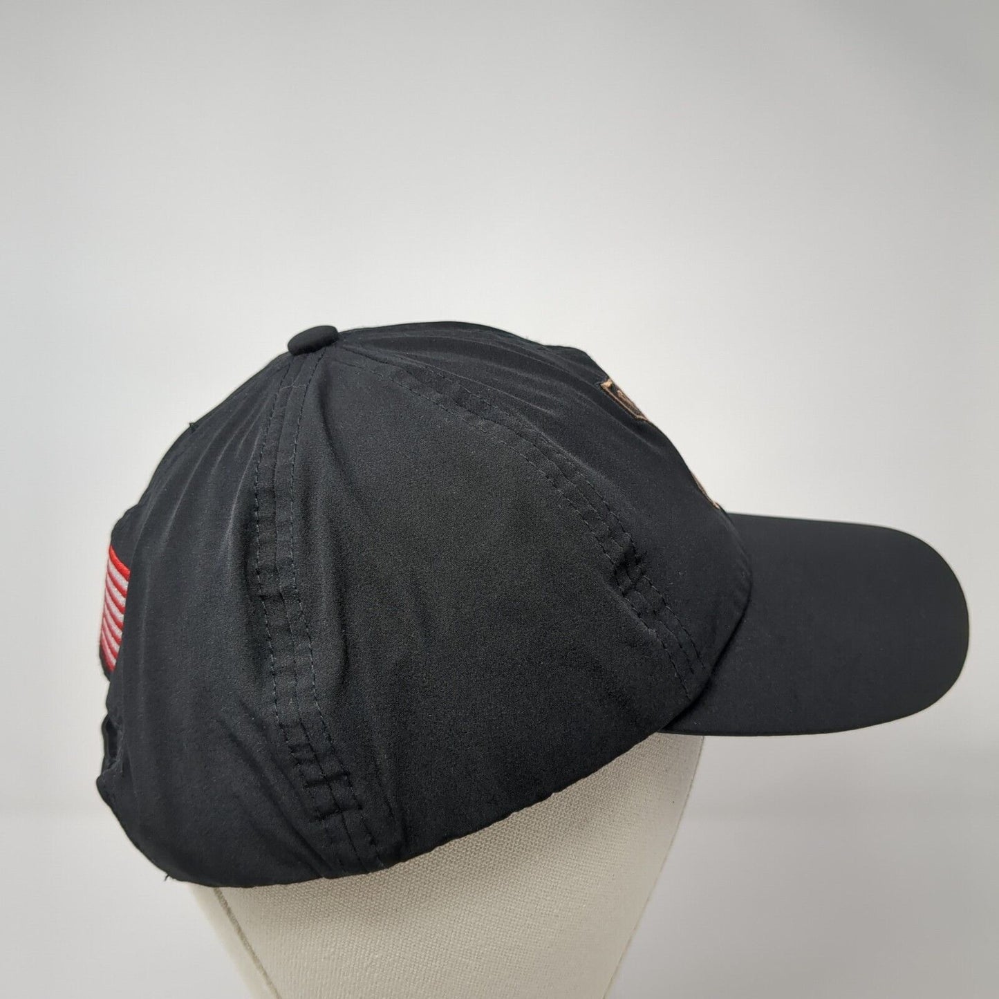 US Route 66 Strapback Hat Black One Size Adjustable American Flag