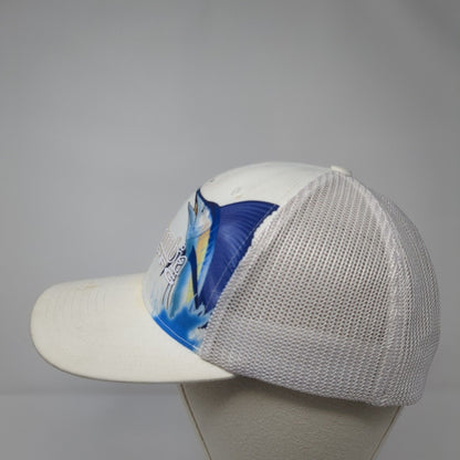 Columbia PFG Unisex Fitted Trucker Hat White L/XL Mesh Back Vented Holes 6 Panel