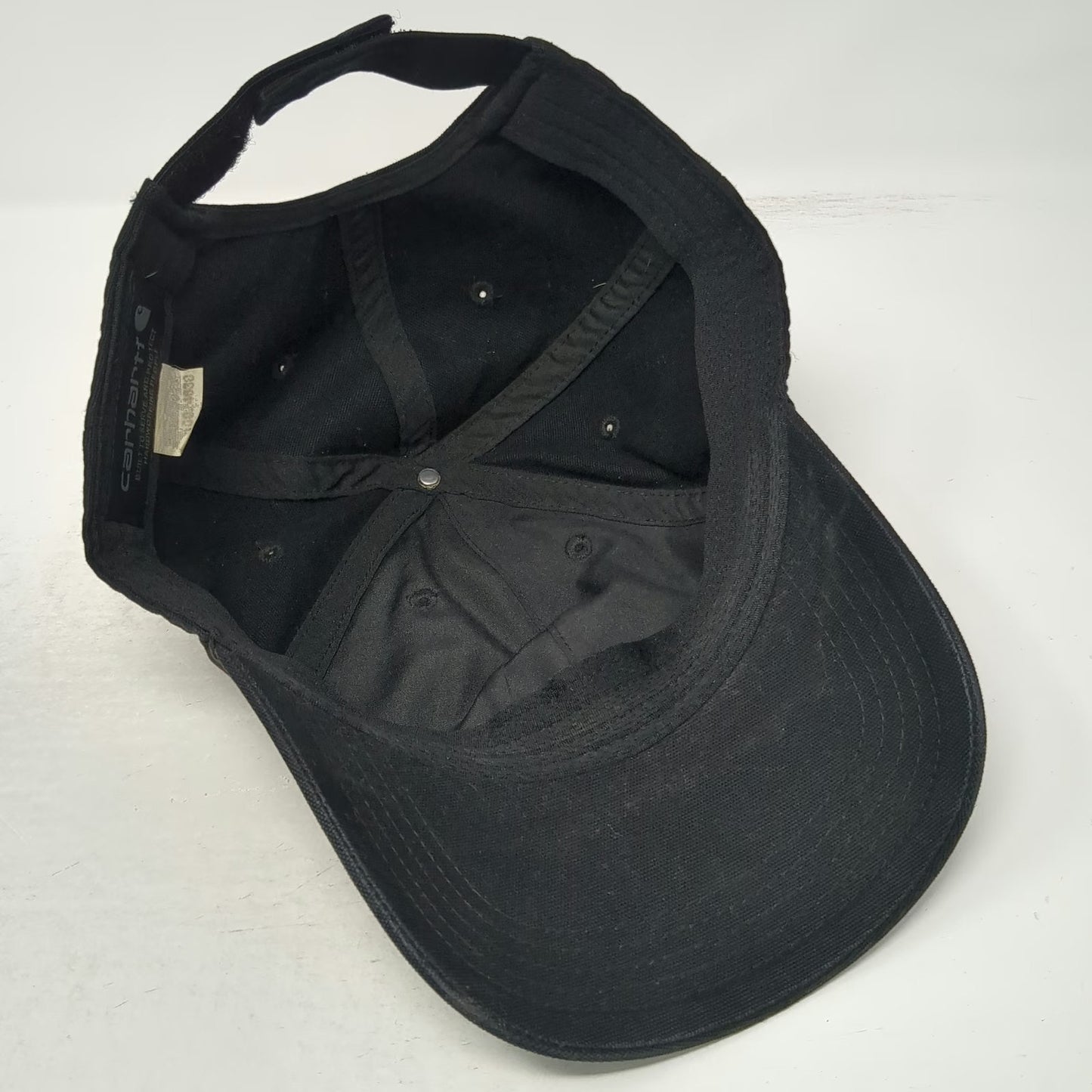 Carhartt Baseball Cap Black One Size Canvas Logo Patch Workwear Strapback Hat