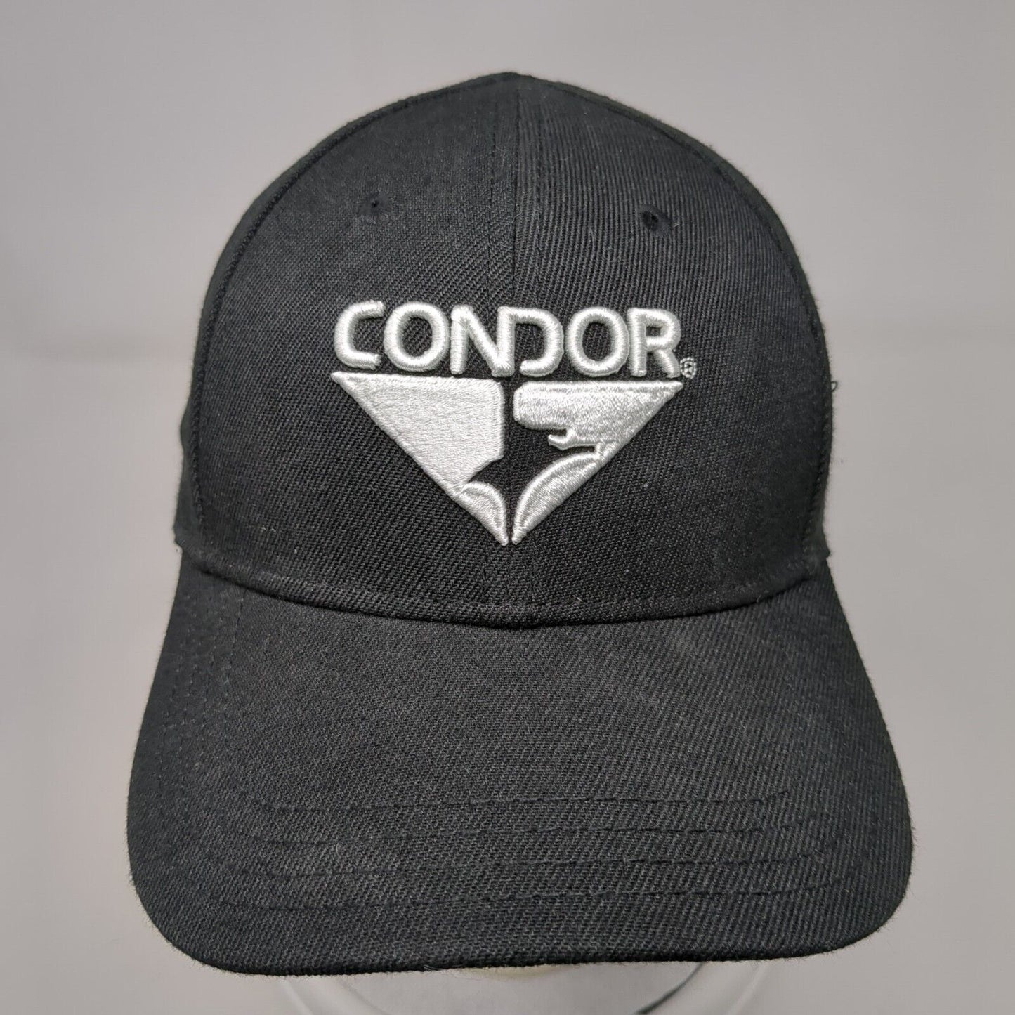 Condor Strapback Hat Black OSFM Adjustable Embroidered Solid 6 Panel