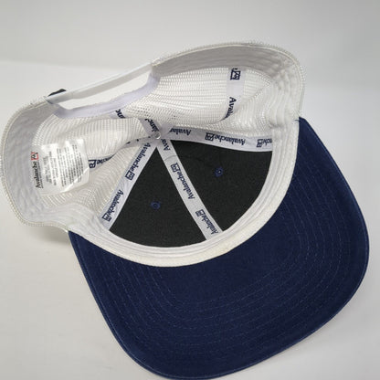 Avalanche Snapback Mesh Back Trucker Hat Blue One Size Adjustable