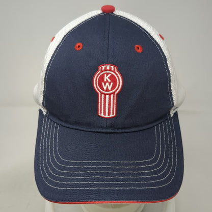 Kenworth Baseball Cap Blue White Red One Size Mesh Back Logo Strapback Truck Hat