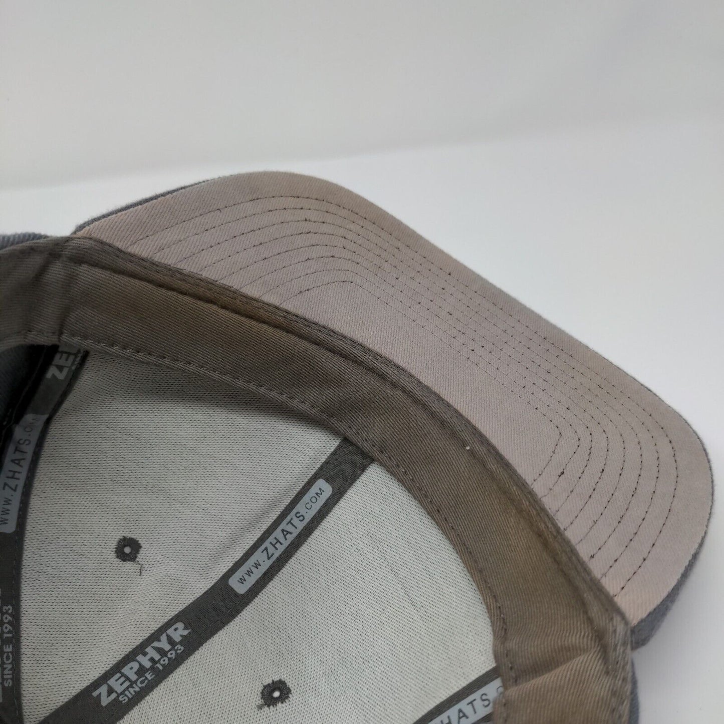 Zephyr Snapback Hat Gray One Size Adjustable Embroidered 6 Panel Blank Polyester