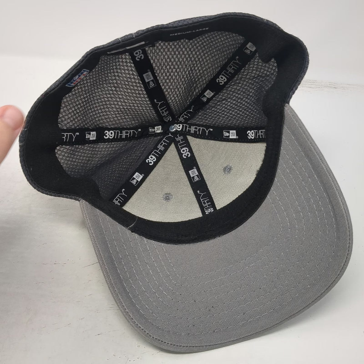 New Era Seattle Seahawks NFL Gray Cap L Mesh Back Stretch Fit 39THIRTY Logo Hat