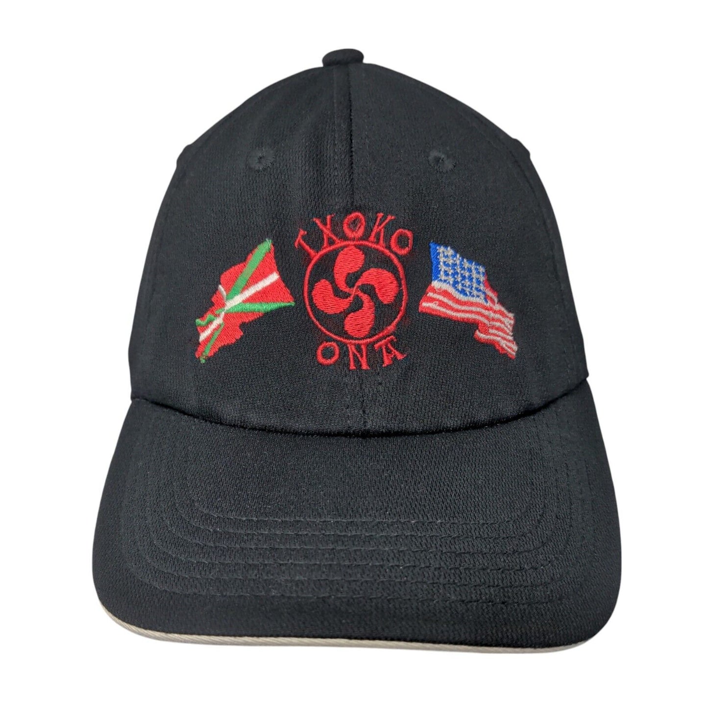 Txoko Ona Flags Strapback Hat Black One Size Embroidered Port Authority