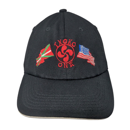 Txoko Ona Flags Strapback Hat Black One Size Embroidered Port Authority