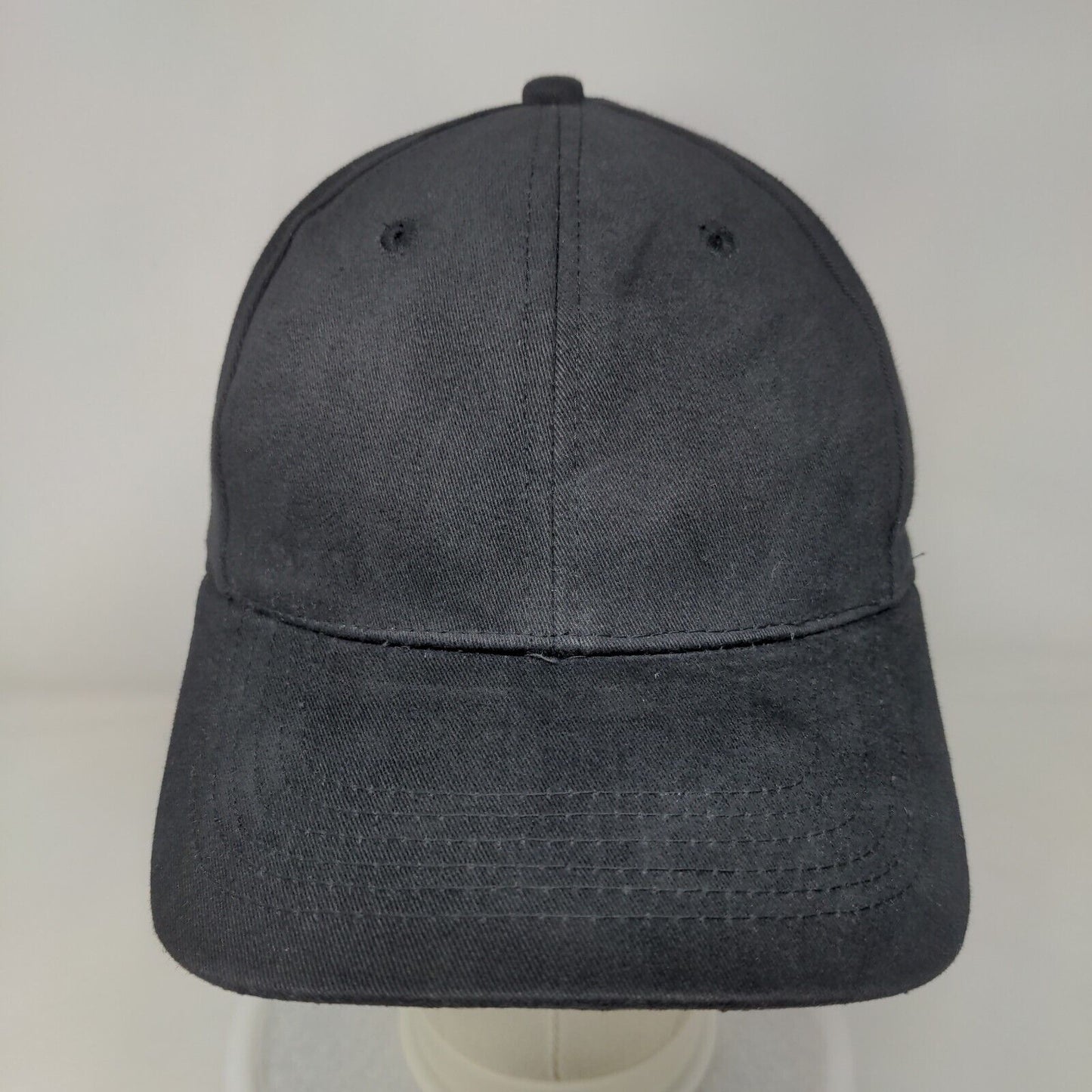 Unbranded Snapback Hat Black OSFA Solid Adjustable Blank Vent Holes