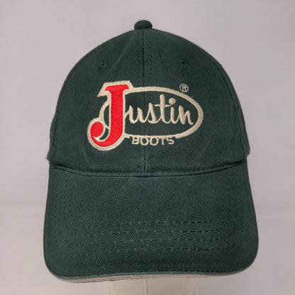 Justin Boots Men's Strapback Hat Green Size OSFA Embroidered Logo