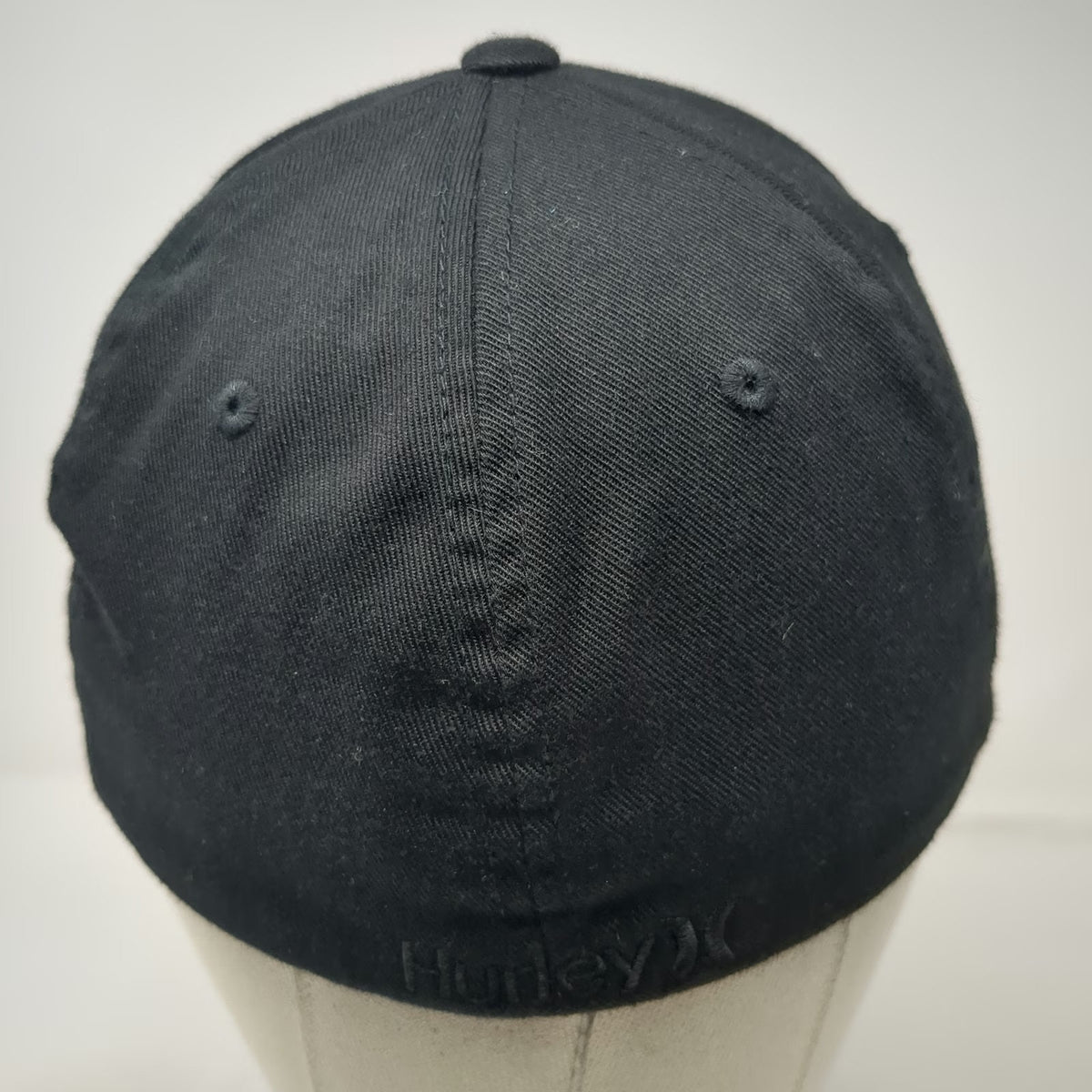 Hurley Baseball Cap Black M Tonal Logo Flexfit Embroidered Stretch Fit Hat