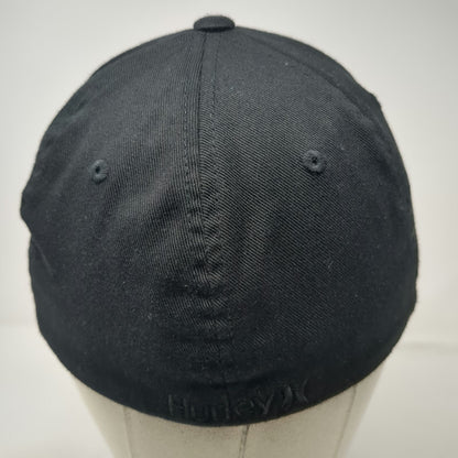 Hurley Baseball Cap Black M Tonal Logo Flexfit Embroidered Stretch Fit Hat