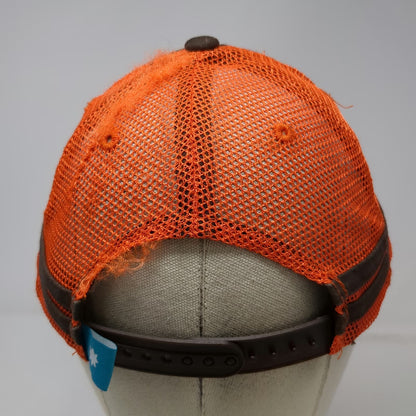 Bhakti Chai Trucker Hat Brown Orange One Size Mesh Snapback Patterned Underbrim