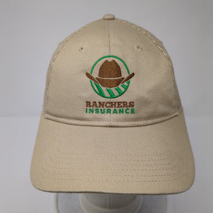 Ranchers Insurance Snapback Trucker Hat Tan One Size Mesh Back Otto