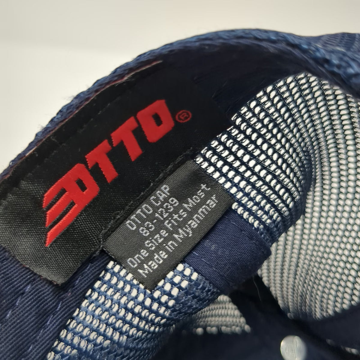 Otto Trucker Hat Blue Gray One Size Outcast Fishing Fly Mesh Patch Snapback