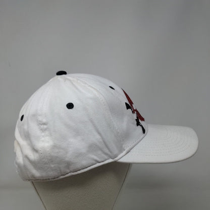Skull Snapback Hat White OSFM Embroidered Vent Holes 6 Panel The Game