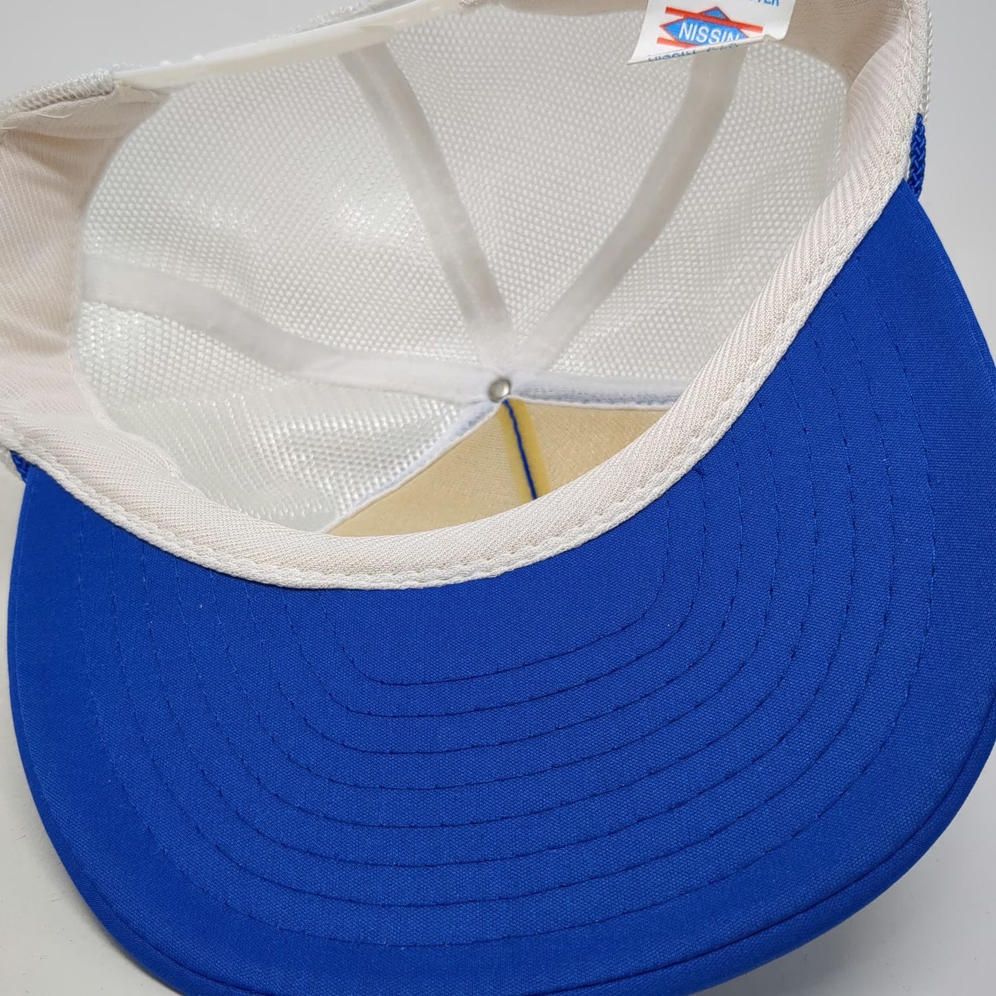 Nissin Trucker Hat Blue White One Size Master Meat Cutter Cleaver Snapback