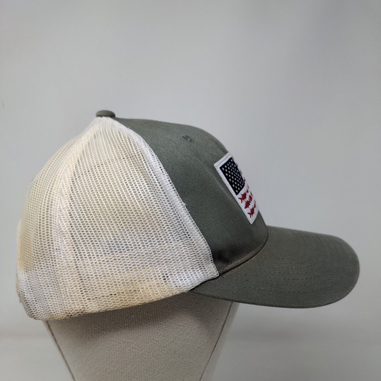 Columbia PFG Fish Flag Snapback Mesh Back Trucker Hat Green One Size