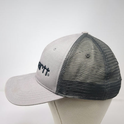 Carhartt Trucker Hat Gray One Size Mesh Back Snapback Embroidered Logo Workwear