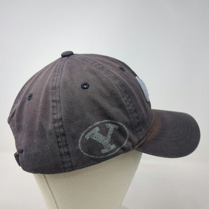 BYU Cougars NCAA Zephyr Cap Gray One Size Script Logo Hat Slideback Curved Brim