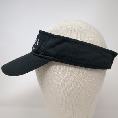 KC Caps Avon Brand Visor Black One Size Cotton Strapback Hat Logo Embroidery