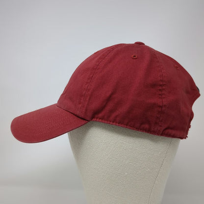 Adidas Baseball Cap Red OSFM Slideback Embroidered Logo Adjustable Cotton Hat
