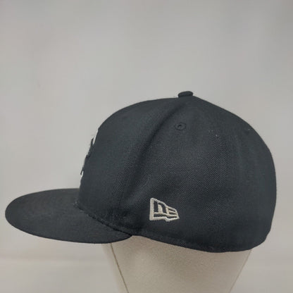 New Era Men's Fitted Hat Black 7 1/2 Embroidered Chicago Cubs Logo 59Fifty