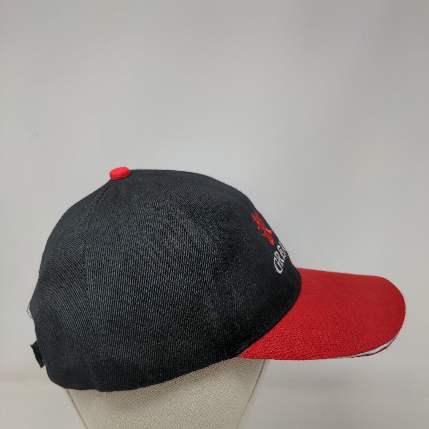 Great Wall Strapback Hat Black One Size Embroidered 6 Panel Colorblock