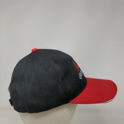 Great Wall Strapback Hat Black One Size Embroidered 6 Panel Colorblock