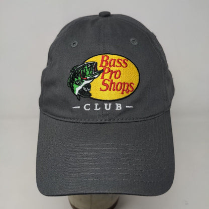 Bass Pro Shops Club Men's Slideback Hat Gray Adjustable Embroidered Logo Cotton