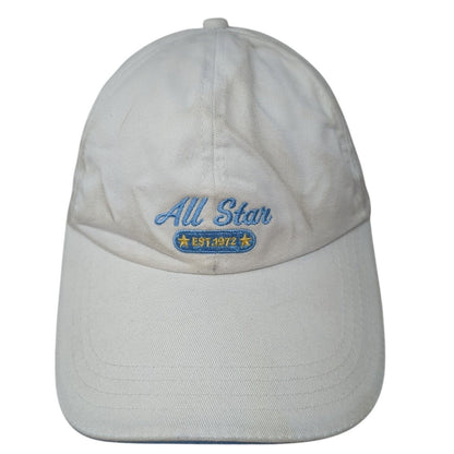 All Star Est. 1972 Strapback Hat White OS Adjustable Embroidered Faded Glory