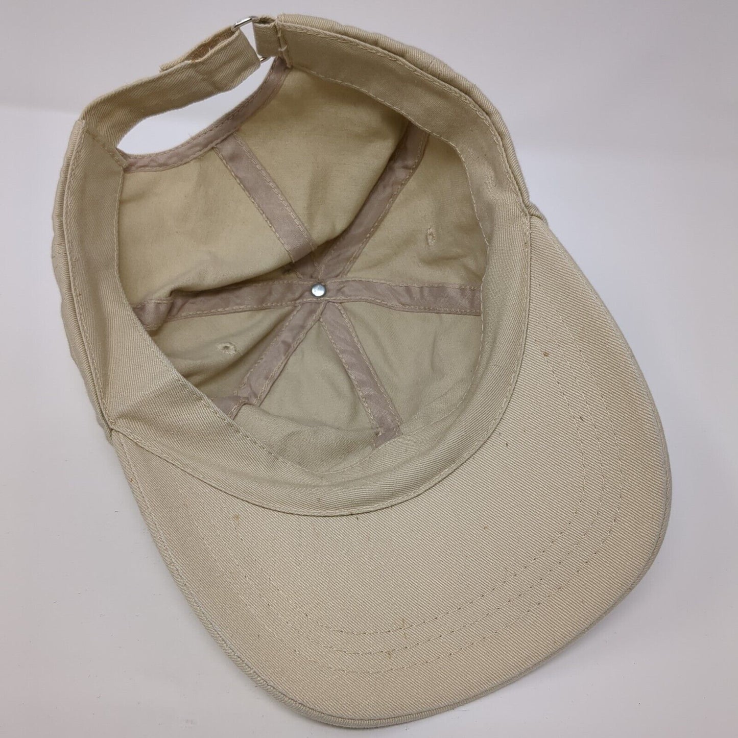 Unbranded Strapback Hat Tan One Size Adjustable Vented Holes 6 Panel Blank