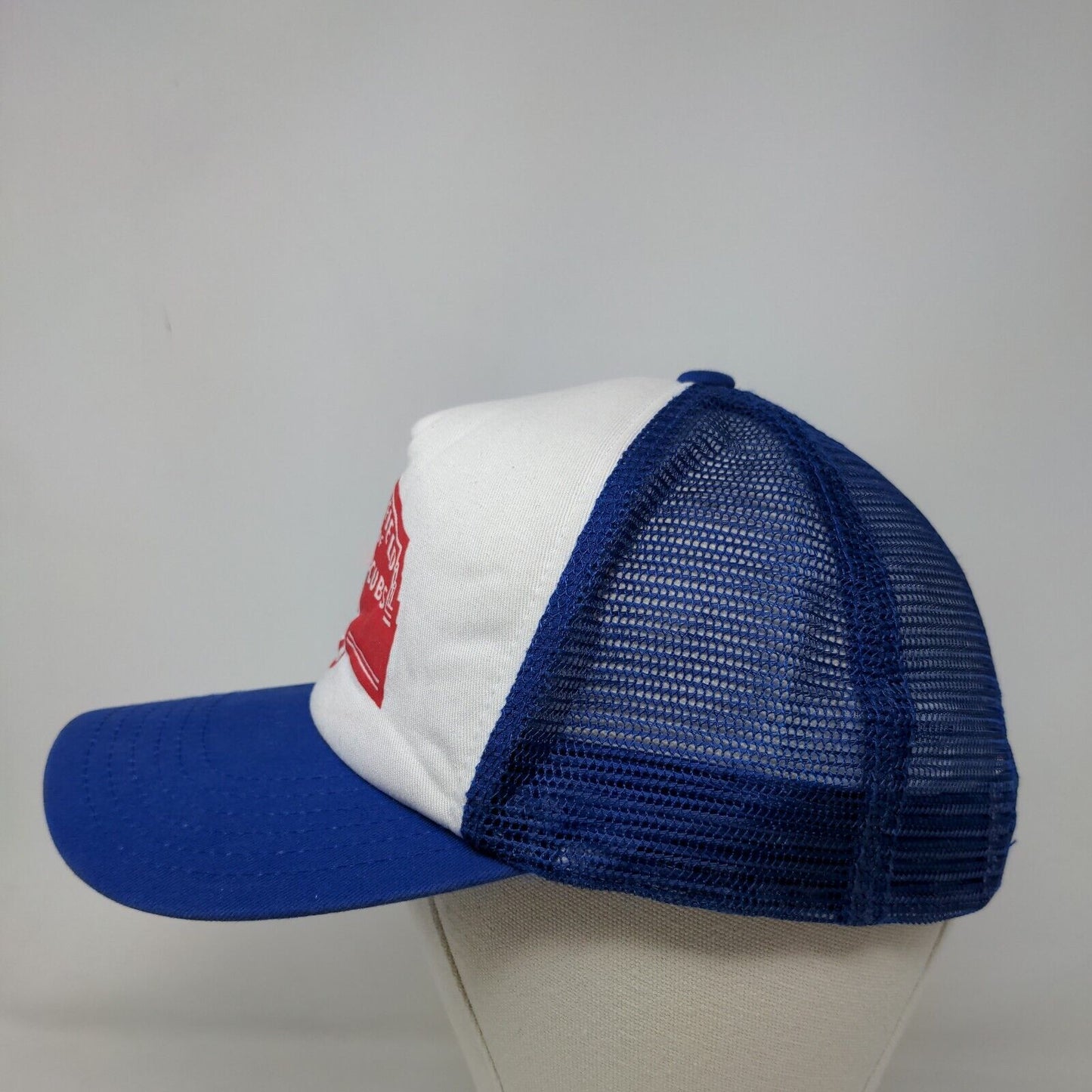 American Needle Mens Snapback Mesh Back Hat Blue Chicago Cubs Wrigley Field Logo