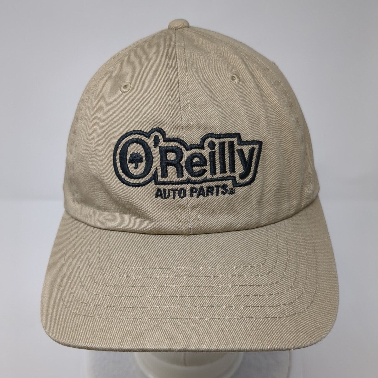 O'Reilly Auto Parts Strapback Hat Tan One Size Adjustable Embroidered Cotton