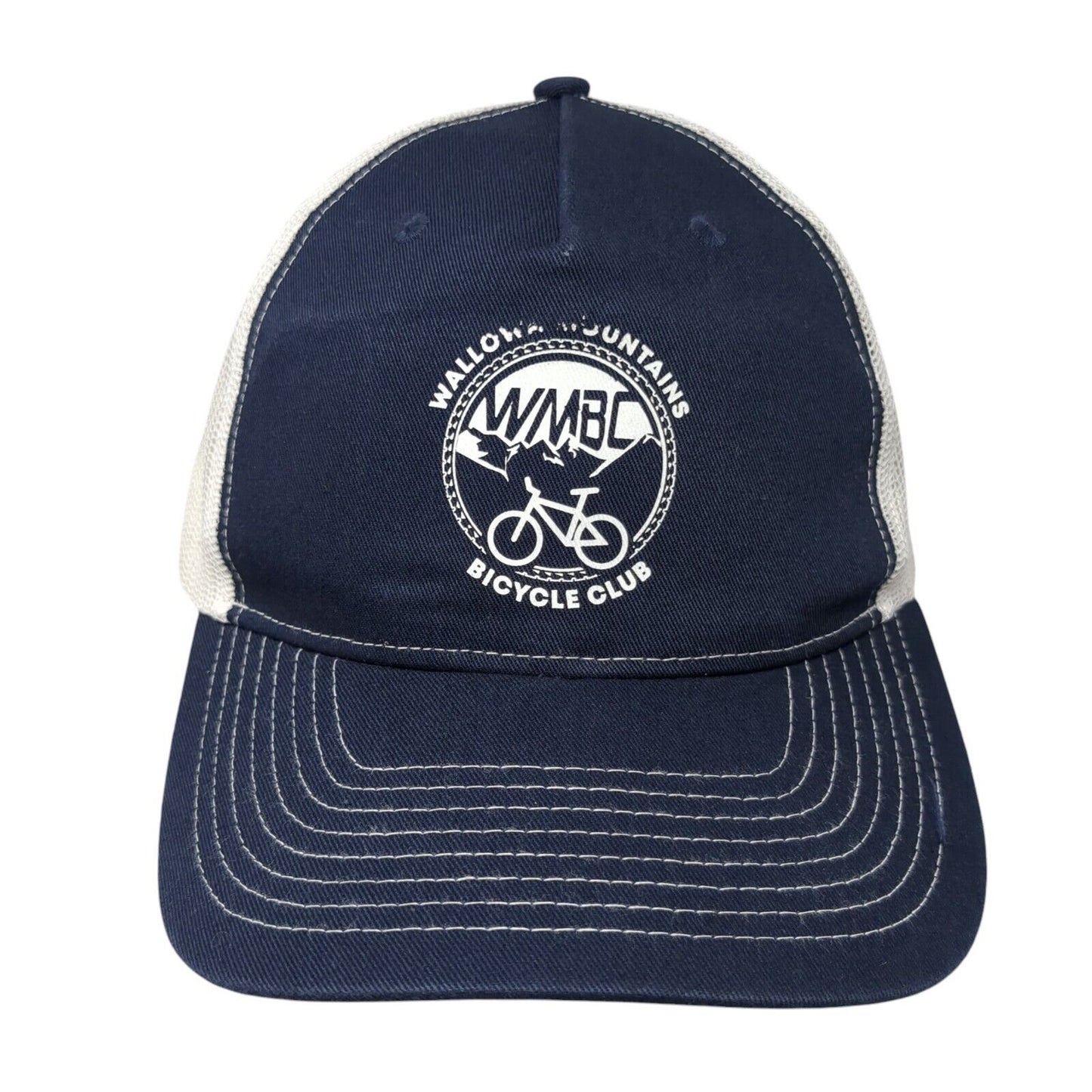 Wallowa Mountains Bicycle Club Snapback Trucker Hat Blue OS Port Authority