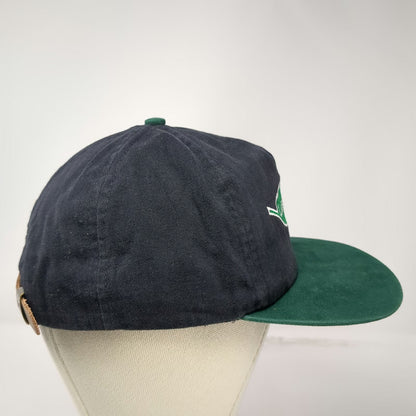 hhn 5 Panel Blue Green One Size Slideback Labbeemint Leaf Logo USA Made Hat