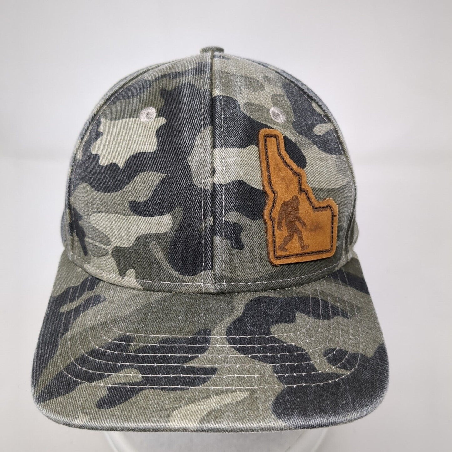 Idaho Leather Patch Snapback Hat Camo One Size Arcadian Outfitters