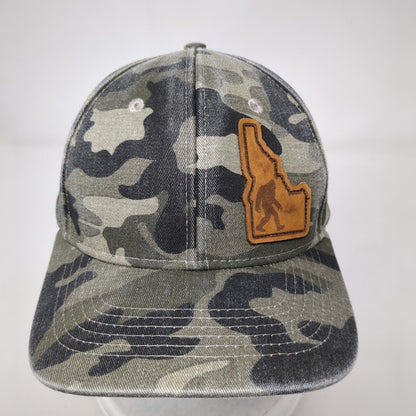 Idaho Leather Patch Snapback Hat Camo One Size Arcadian Outfitters