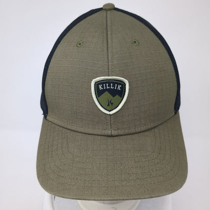 Killik Fitted Trucker Hat Green XL Mesh Back Colorblock Outdoor Cap