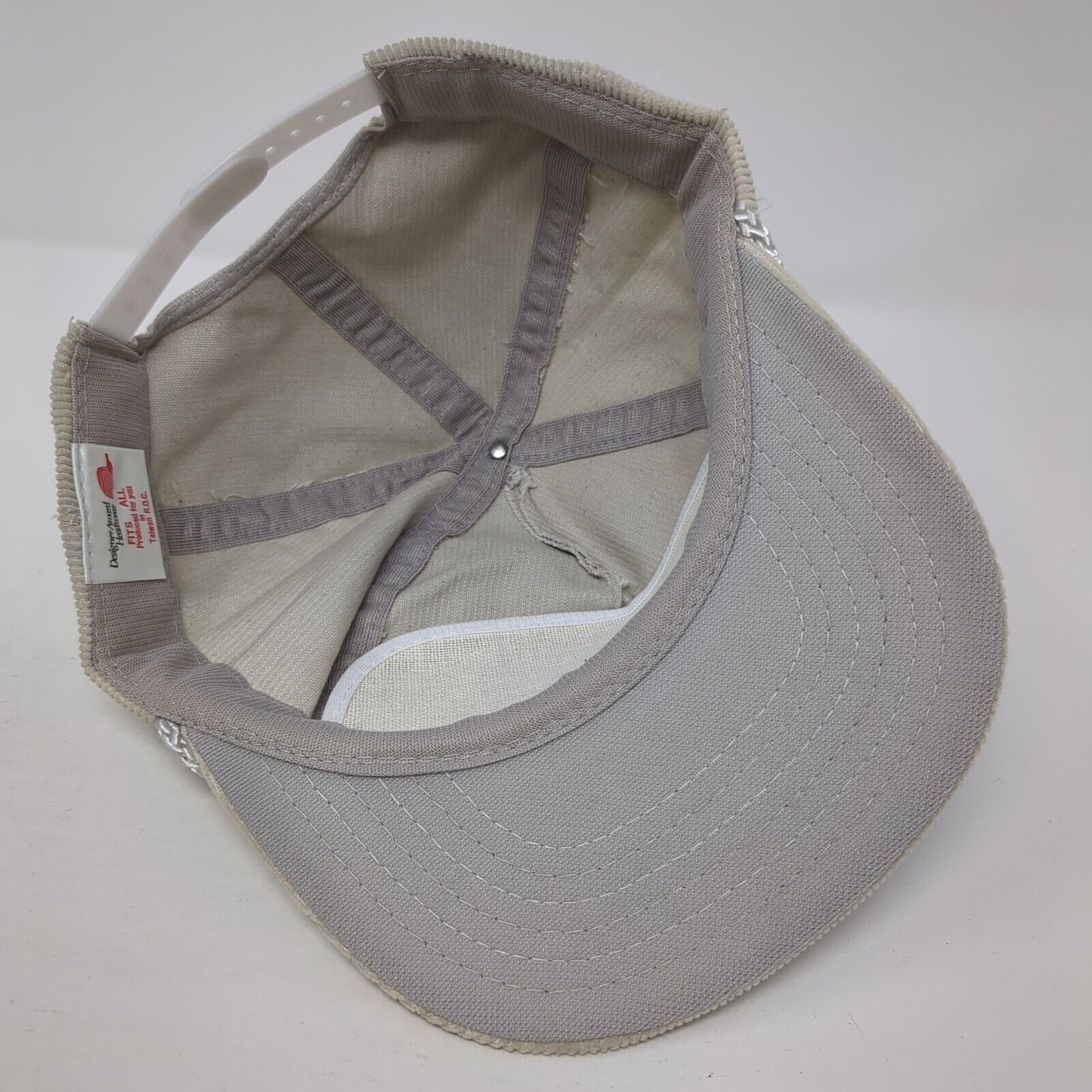 Pacific Recycling Snapback Hat Beige OS Adjustable Lightweight Corduroy Rope