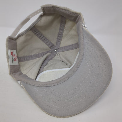 Pacific Recycling Snapback Hat Beige OS Adjustable Lightweight Corduroy Rope