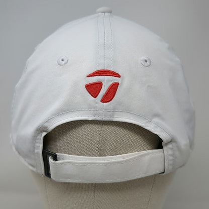 TaylorMade Baseball Cap White Blue One Size Adjustable Logo Golf Hat Polyester