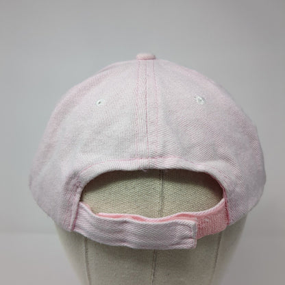 Memphis Strapback Hat Pink One Size Adjustable Embroidered Vented Holes 6 Panel
