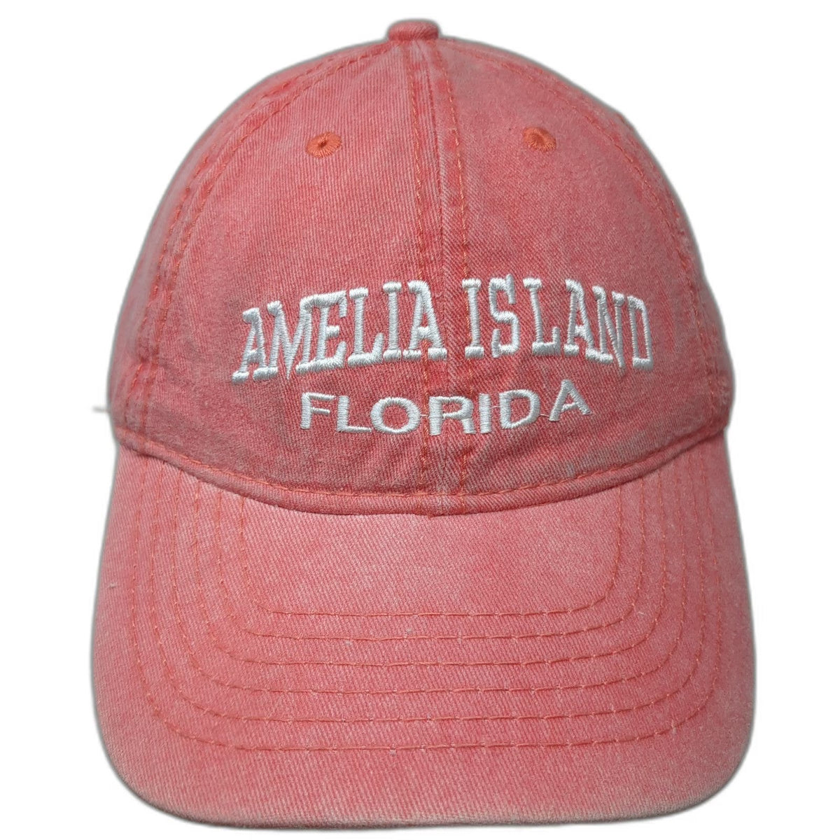 EST Baseball Cap Pink One Size Amelia Island Florida Embroidered Cotton Hat